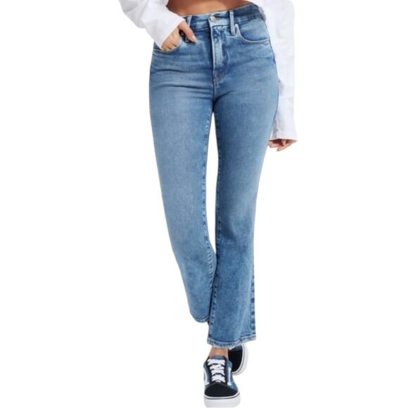 NWT Good American Good Legs Straight Jeans Distressed Hem Size 4/27 Retail $135 - Picture 1 of 6
